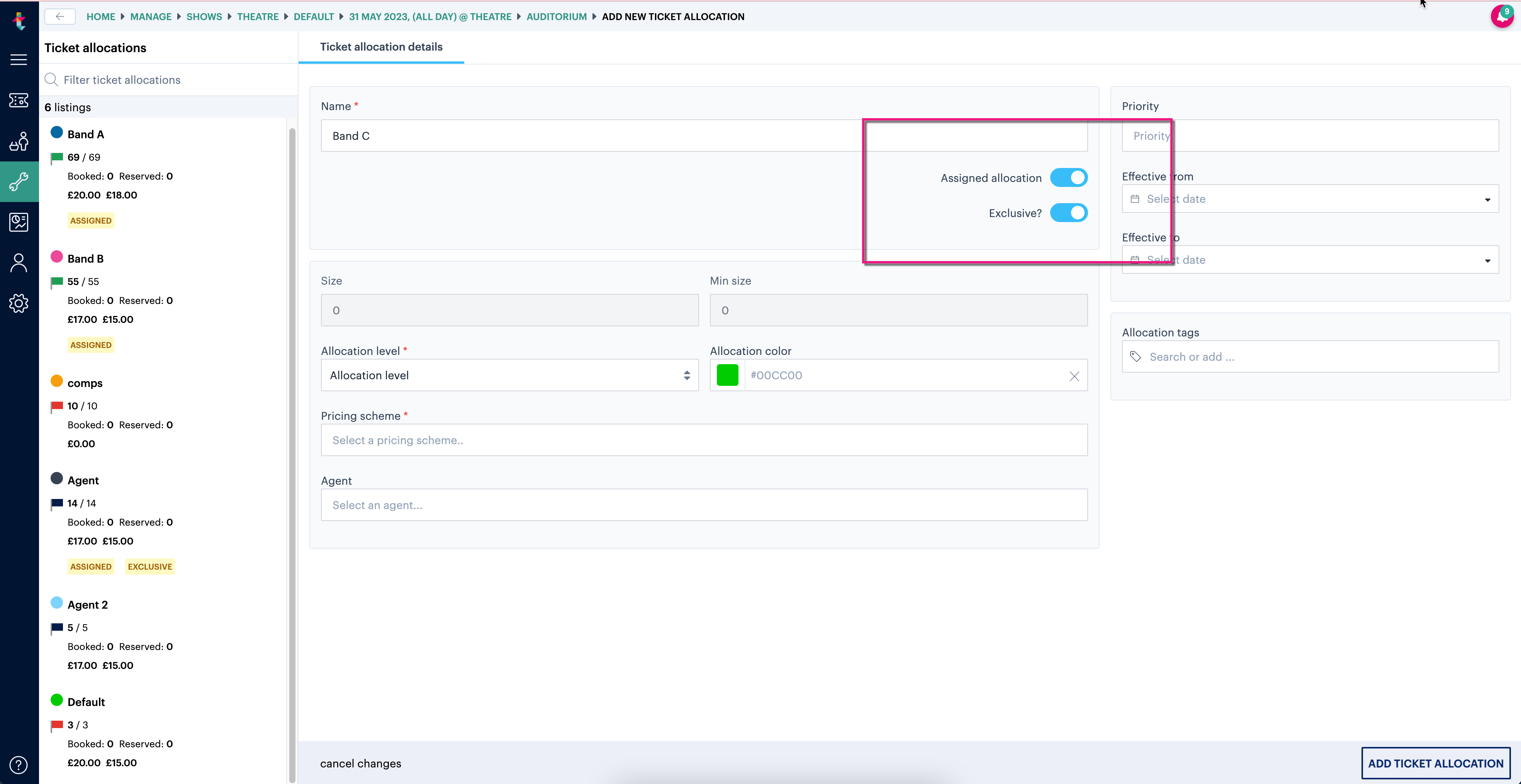 How to create and manage ticket allocations – Ticketsolve Help Centre