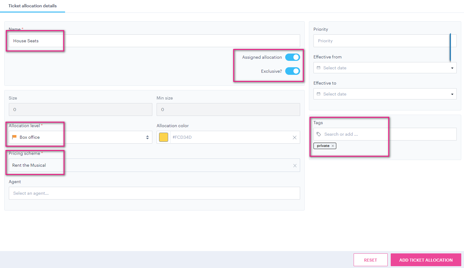 Allocating private/house seats Ticketsolve Help Centre