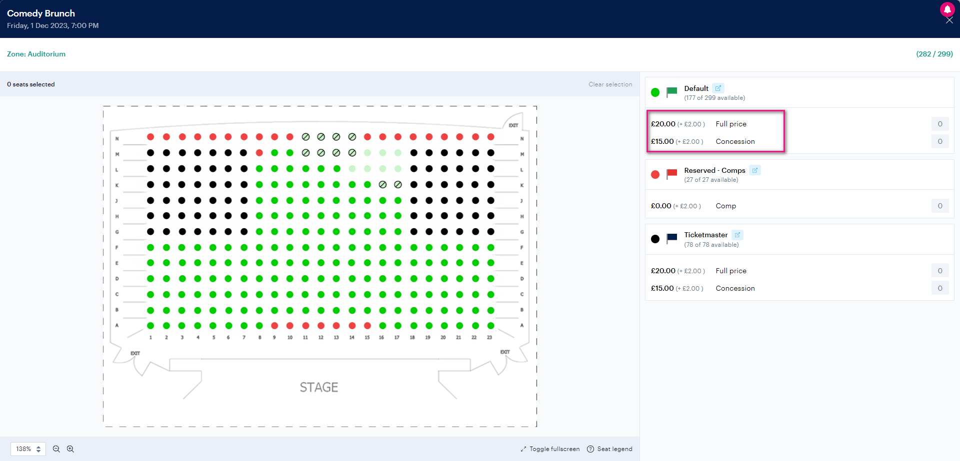 How Booking Charges and Fees display at Box Office and online