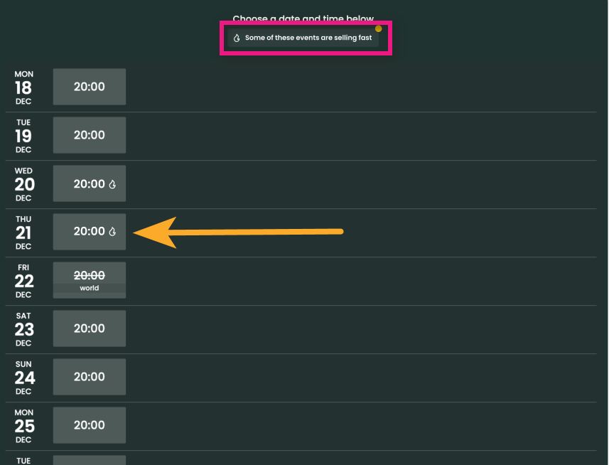Low Availability Indicator – Ticketsolve Help Centre