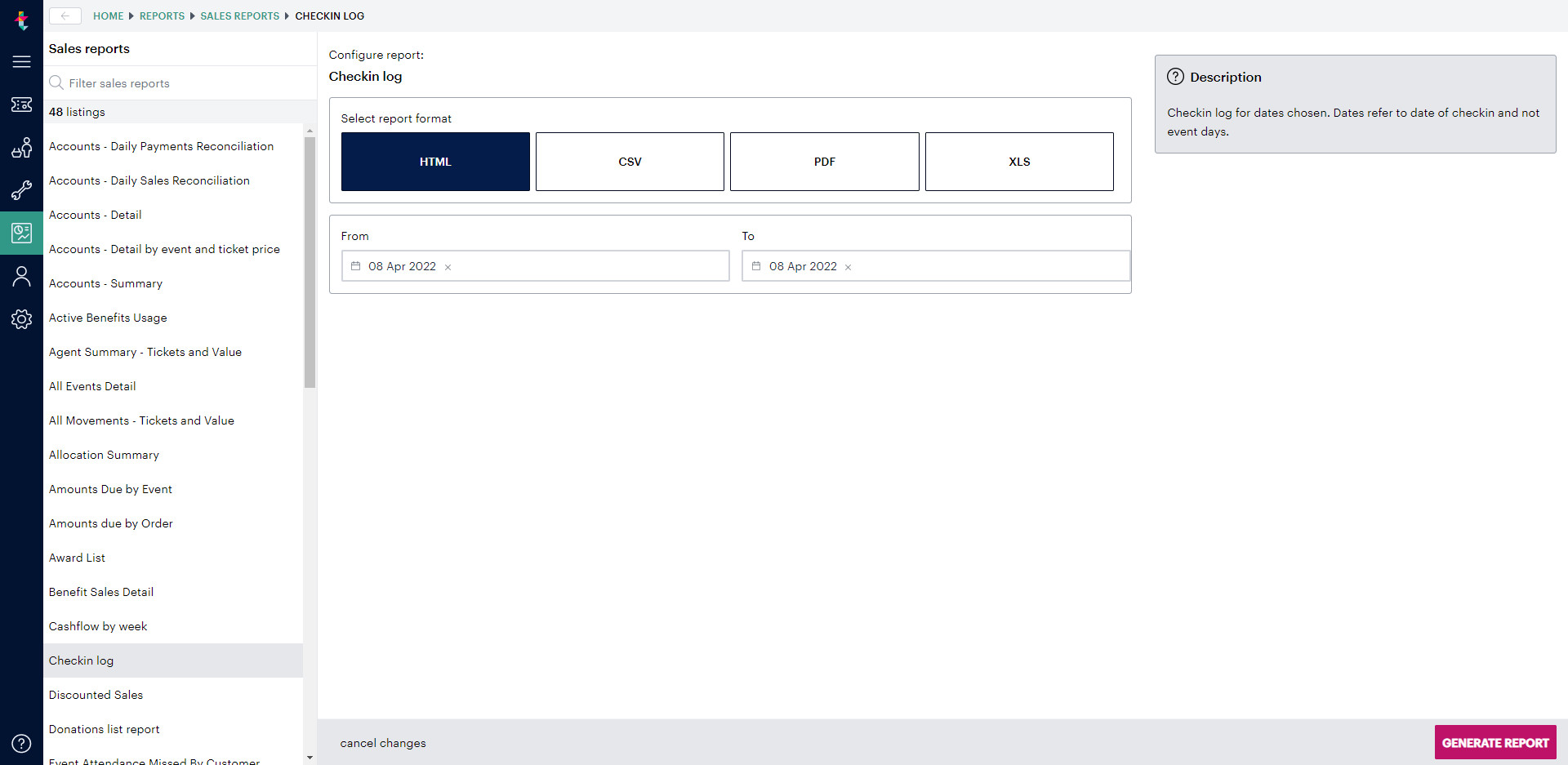 Sales Reports Examples Ticketsolve Help Centre